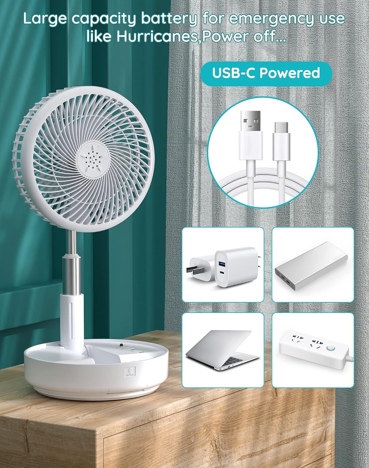 Folding Rechargeable Fan